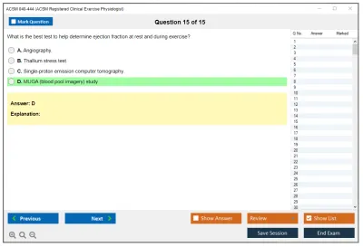 ACSM 040-444 ACSM Registered Clinical Exercise Physiologist Practice test exam simulator test engine exam Prep practice test questions answers Image 15