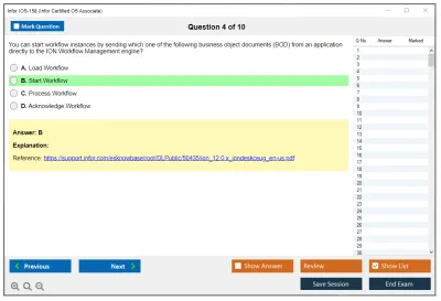 Infor IOS-158 Infor Certified OS Associate Practice test exam simulator test engine exam Prep practice test questions answers Image 4