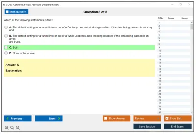 NI CLAD Certified LabVIEW Associate Developer Examination Practice test exam simulator test engine exam Prep practice test questions answers Image 8