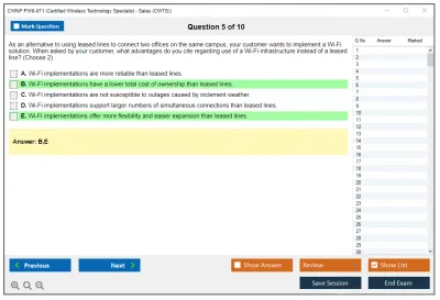 CWNP PW0-071 Certified Wireless Technology Specialist - Sales Practice test exam simulator test engine exam Prep practice test questions answers Image 5