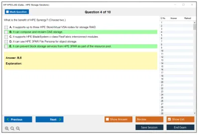 HP HPE0-J69 Delta - HPE Storage Solutions Practice test exam simulator test engine exam Prep practice test questions answers Image 4