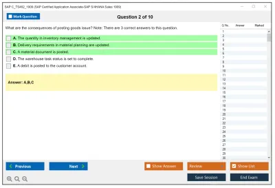 SAP C_TS462_1909 SAP Certified Application Associate-SAP S/4HANA Sales 1909 Practice test exam simulator test engine exam Prep practice test questions answers Image 2
