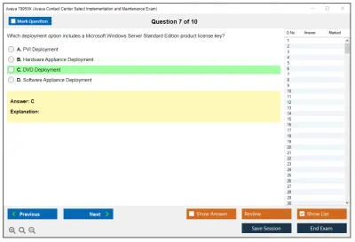 Avaya 78950X Avaya Contact Center Select Implementation and Maintenance Exam Practice test exam simulator test engine exam Prep practice test questions answers Image 7