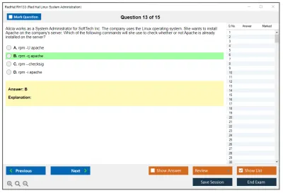 RedHat RH133 Red Hat Linux System Administration Practice test exam simulator test engine exam Prep practice test questions answers Image 13