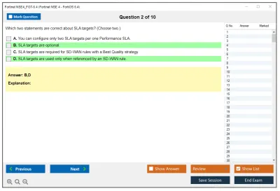 Fortinet NSE4_FGT-6.4 Fortinet NSE 4 - FortiOS 6.4 Practice test exam simulator test engine exam Prep practice test questions answers Image 2
