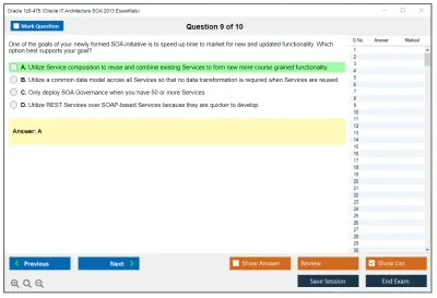 Oracle 1z0-475 Oracle IT Architecture SOA 2013 Essentials Practice test exam simulator test engine exam Prep practice test questions answers Image 9