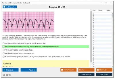 Test Prep ACLS Advanced Cardiac Life Support Practice test exam simulator test engine exam Prep practice test questions answers Image 15