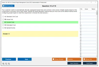 Oracle 1z0-1057-22 Oracle Project Management Cloud 2022 Implementation Professional Practice test exam simulator test engine exam Prep practice test questions answers Image 10