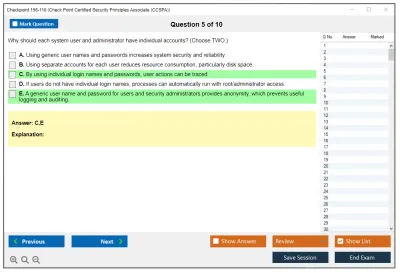 Checkpoint 156-110 Check Point Certified Security Principles Associate (CCSPA) Practice test exam simulator test engine exam Prep practice test questions answers Image 5