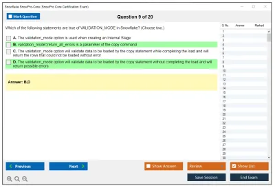 Snowflake SnowPro-Core SnowPro Core Certification Exam Practice test exam simulator test engine exam Prep practice test questions answers Image 9