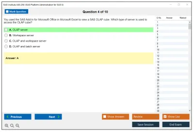 SAS Institute A00-250 A00-250 SAS Platform Administration for SAS9 Practice test exam simulator test engine exam Prep practice test questions answers Image 4
