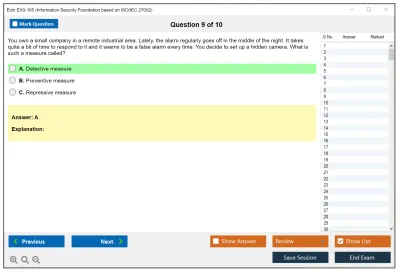 Exin EX0-105 Information Security Foundation based on ISO/IEC 27002 Practice test exam simulator test engine exam Prep practice test questions answers Image 9