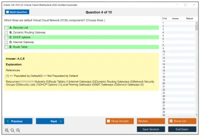Oracle 1z0-1072-22 Oracle Cloud Infrastructure 2022 Architect Associate Practice test exam simulator test engine exam Prep practice test questions answers Image 4