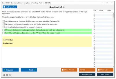 Cisco 300-915 Developing Solutions Using Cisco IoT and Edge Platforms (DEVIOT) Practice test exam simulator test engine exam Prep practice test questions answers Image 2
