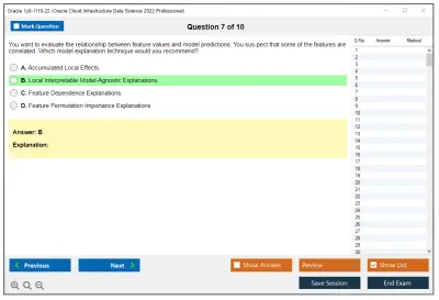 Oracle 1z0-1110-22 Oracle Cloud Infrastructure Data Science 2022 Professional Practice test exam simulator test engine exam Prep practice test questions answers Image 7