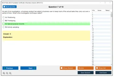 BCS FCBA BCS Foundation Certificate in Business Analysis (BH0-013) Practice test exam simulator test engine exam Prep practice test questions answers Image 7