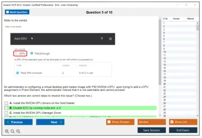 Nutanix NCP-EUC Nutanix Certified Professional - End User Computing (NCP-EUC) v6 Exam Practice test exam simulator test engine exam Prep practice test questions answers Image 5