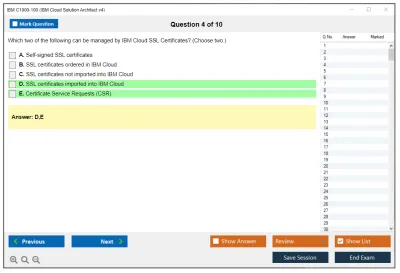 IBM C1000-100 IBM Cloud Solution Architect v4 Practice test exam simulator test engine exam Prep practice test questions answers Image 4