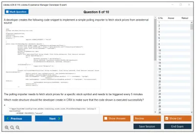 Adobe AD0-E116 Adobe Experience Manager Developer Expert Practice test exam simulator test engine exam Prep practice test questions answers Image 6