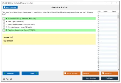 Infor M3-123 Infor Certified M3 Finance Consultant Practice test exam simulator test engine exam Prep practice test questions answers Image 2