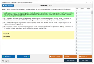 Google AdWords-Fundamentals Google AdWords Fundamentals Practice test exam simulator test engine exam Prep practice test questions answers Image 7