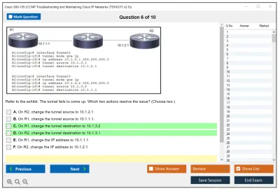 Cisco 300-135 CCNP Troubleshooting and Maintaining Cisco IP Networks (TSHOOT v2.0) Practice test exam simulator test engine exam Prep practice test questions answers Image 6