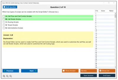 Cisco 500-442 Administering Cisco Contact Center Enterprise (CCEA) Practice test exam simulator test engine exam Prep practice test questions answers Image 2