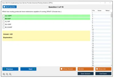 Cisco 300-510 Implementing Cisco Service Provider Advanced Routing Solutions Practice test exam simulator test engine exam Prep practice test questions answers Image 3