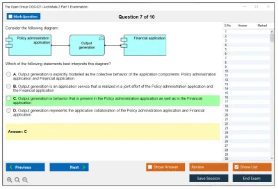 The Open Group OG0-021 ArchiMate 2 Part 1 Examination Practice test exam simulator test engine exam Prep practice test questions answers Image 7