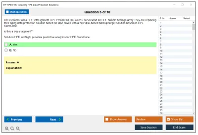 HP HPE0-V17 Creating HPE Data Protection Solutions Practice test exam simulator test engine exam Prep practice test questions answers Image 6