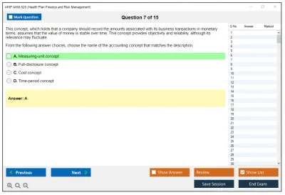 AHIP AHM-520 Health Plan Finance and Risk Management Practice test exam simulator test engine exam Prep practice test questions answers Image 7