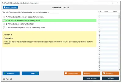 Test Prep MACE Medication Aide Certification Examination Practice test exam simulator test engine exam Prep practice test questions answers Image 11