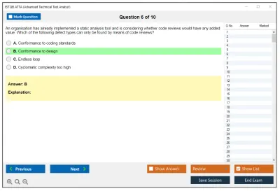 ISTQB ATTA Advanced Technical Test Analyst Practice test exam simulator test engine exam Prep practice test questions answers Image 6