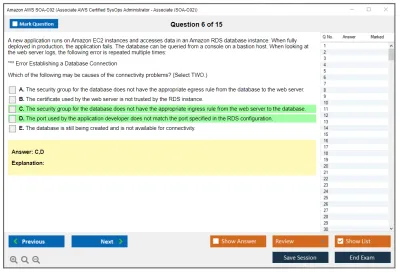 Amazon AWS SOA-C02 AWS Certified SysOps Administrator - Associate (SOA-C02) Practice test exam simulator test engine exam Prep practice test questions answers Image 6