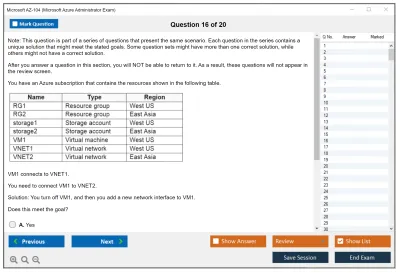 Microsoft AZ-104 Microsoft Azure Administrator Practice test exam simulator test engine exam Prep practice test questions answers Image 16