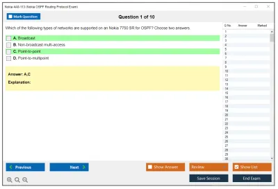 Nokia 4A0-113 Nokia OSPF Routing Protocol Exam Practice test exam simulator test engine exam Prep practice test questions answers Image 1
