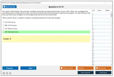SNIA S10-210 Storage Networking Management and Administration Practice test exam simulator test engine exam Prep practice test questions answers Image 6