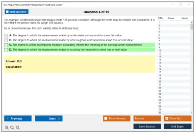 Test Prep CPHQ Certified Professional in Healthcare Quality Examination Practice test exam simulator test engine exam Prep practice test questions answers Image 4