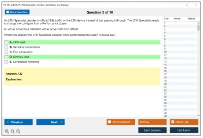 F5 301a BIG-IP LTM Specialist: Architect Set-Up & Deploy Practice test exam simulator test engine exam Prep practice test questions answers Image 5