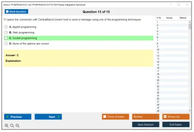 Infosys TFINFRIXM1012 AS-TFINFRIXM1012-FTX100 Finacle Integration Technical Practice test exam simulator test engine exam Prep practice test questions answers Image 13