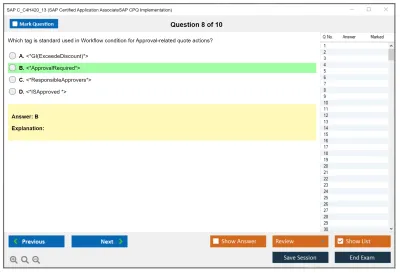 SAP C_C4H420_13 SAP Certified Associate - SAP CPQ Implementation Practice test exam simulator test engine exam Prep practice test questions answers Image 8