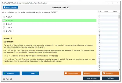 Test Prep PSAT-Test Preliminary Scholastic Aptitude Test: Math, Reading Practice test exam simulator test engine exam Prep practice test questions answers Image 18