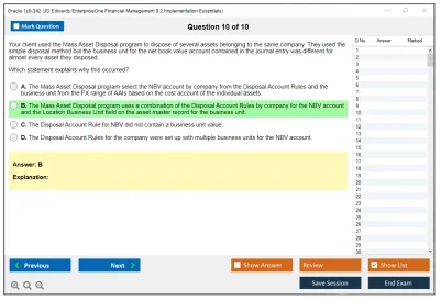 Oracle 1z0-342 JD Edwards EnterpriseOne Financial Management 9.2 Implementation Essentials Practice test exam simulator test engine exam Prep practice test questions answers Image 10