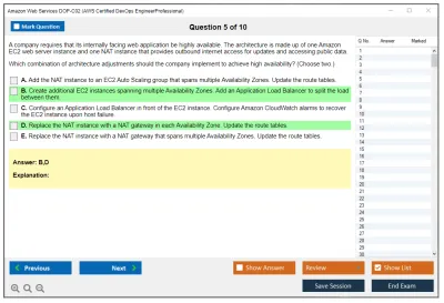 Amazon Web Services DOP-C02 AWS Certified DevOps Engineer - Professional Practice test exam simulator test engine exam Prep practice test questions answers Image 5