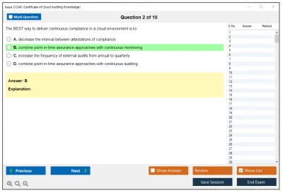 Isaca CCAK Certificate of Cloud Auditing Knowledge Practice test exam simulator test engine exam Prep practice test questions answers Image 2