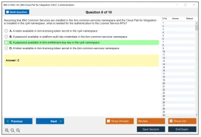 IBM C1000-130 IBM Cloud Pak for Integration V2021.2 Administration Practice test exam simulator test engine exam Prep practice test questions answers Image 8
