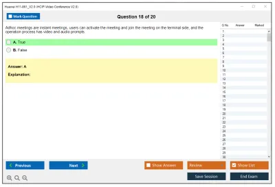 Huawei H11-861_V2.0 HCIP-Video Conference V2.0 Practice test exam simulator test engine exam Prep practice test questions answers Image 18