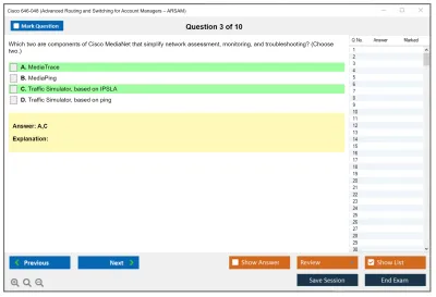 Cisco 646-048 Advanced Routing and Switching for Account Managers – ARSAM Practice test exam simulator test engine exam Prep practice test questions answers Image 3