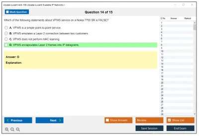 Alcatel-Lucent 4A0-100 Nokia Scalable IP Networks Practice test exam simulator test engine exam Prep practice test questions answers Image 14