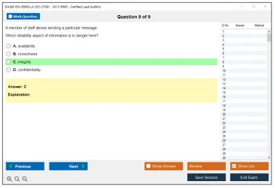 GAQM ISO-ISMS-LA ISO 27001:2013 ISMS - Certified Lead Auditor Practice test exam simulator test engine exam Prep practice test questions answers Image 9